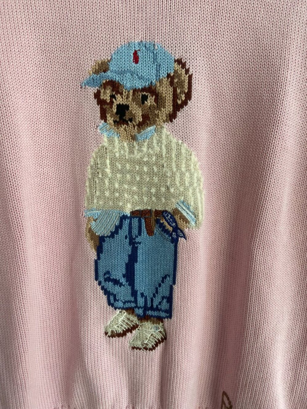 Polo Ralph Lauren Pink Bear Crewneck Knit Sweater - Picture 3 of 5